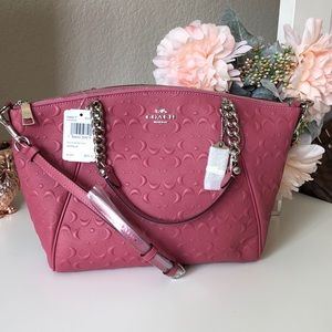 Coach small Kelsey chain leather satchel